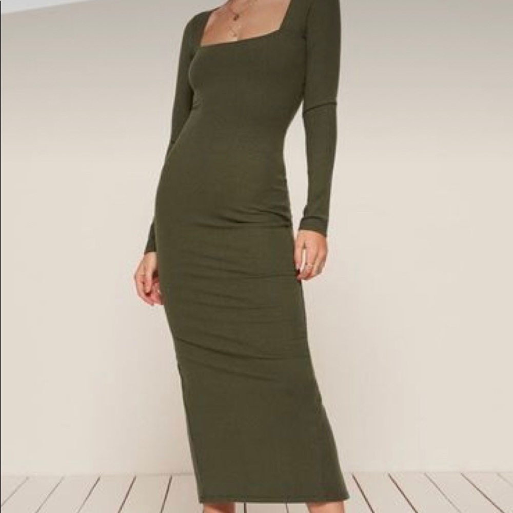 Reformation long sleeve body on dress